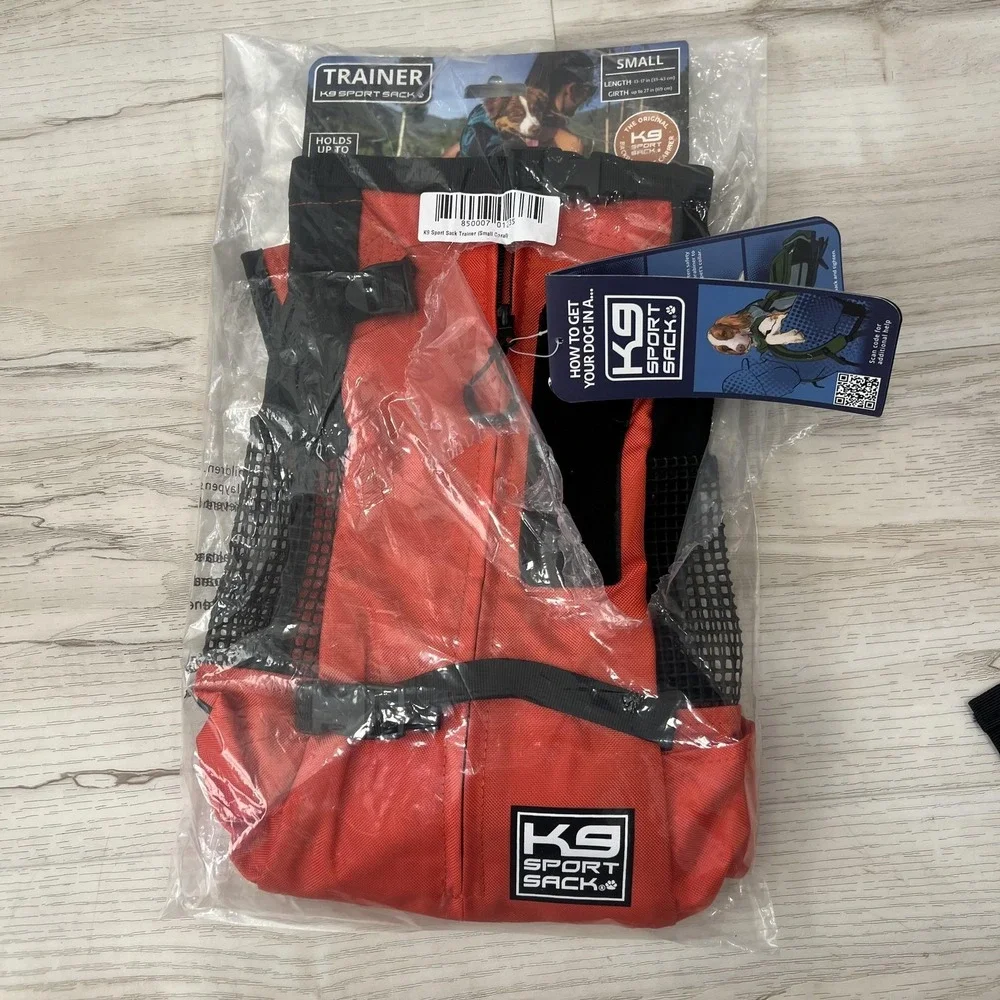 K9 Sport Sack Trainer Dog Backpack Carrier Small Red Pet Hiking Holds 30 Lb